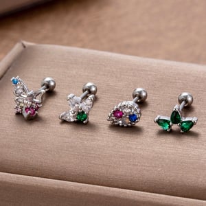 1 Piece Simple Series Classic Bow Knot Titanium Steel No Plating Material Zircon Women Stud Earrings h5